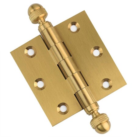 Embassy 3 x 3 Solid Brass Hinge, Satin Brass Finish with Acorn Tips 3030US4A-1
